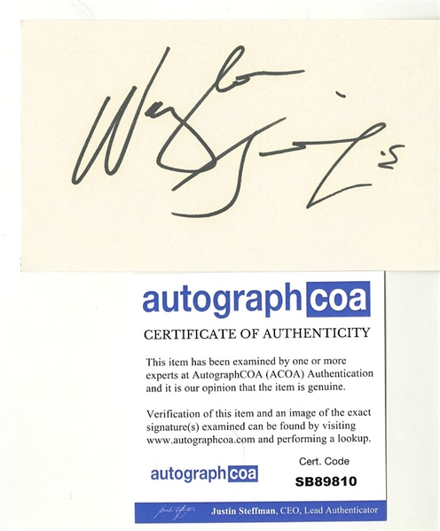 Waylon Jennings Signed 3" x 5" Index Card (ACOA)