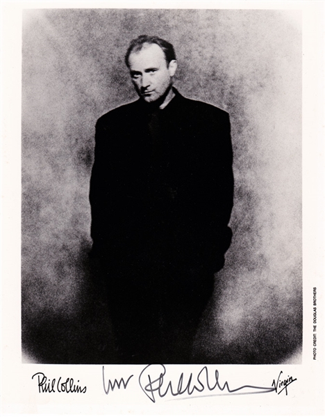 Phil Collins Signed Virgin Records 8x10 Promotional Photo (Third Party Guaranteed)