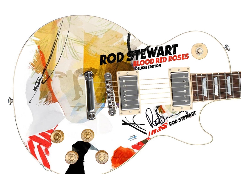 Rod Stewart Signed Custom Graphic Guitar (ACOA)