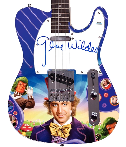 Gene Wilder Signed Custom Willie Wonka Graphic Guitar (ACOA)
