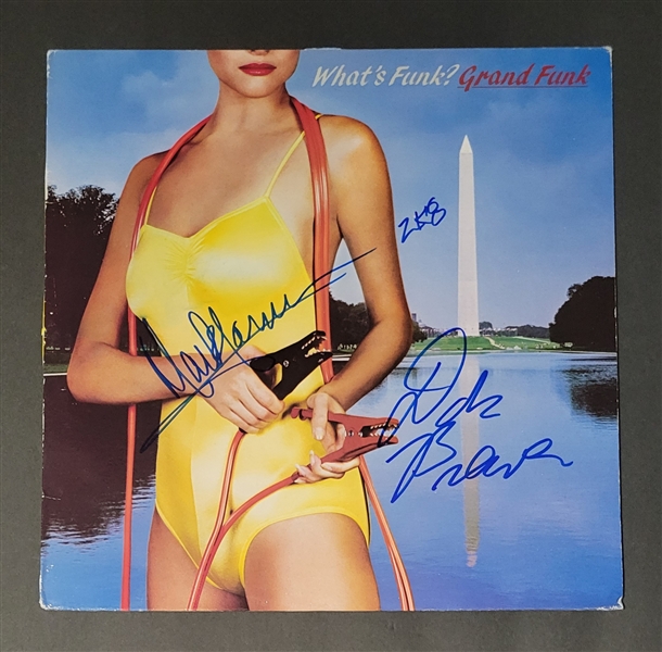 Grand Funk Railroad: Mark Farner & Don Brewer In-Person Signed “What’s the Funk” Album Record (Third Party Guaranteed)