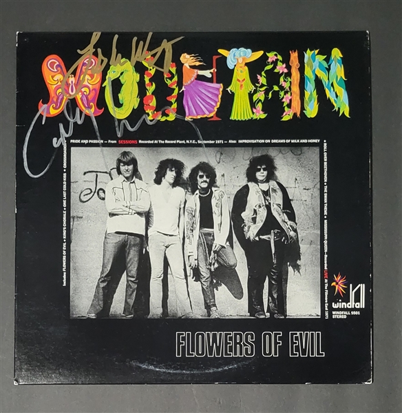 Mountain: Leslie West & Corky Laing In-Person Signed “Flowers of Evil” Album Record (Third Party Guaranteed)