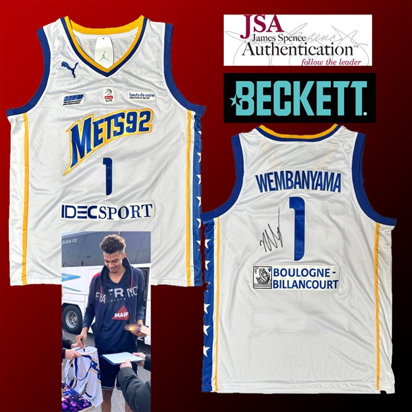 Victor Wembanyama Signed Metropolitans 92 Basketball Jersey (Beckett/BAS & JSA LOAs)