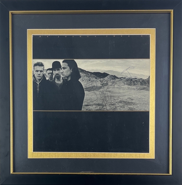 U2 Group Signed & Framed "Joshua Tree" Album Cover (Third Party Guaranteed)