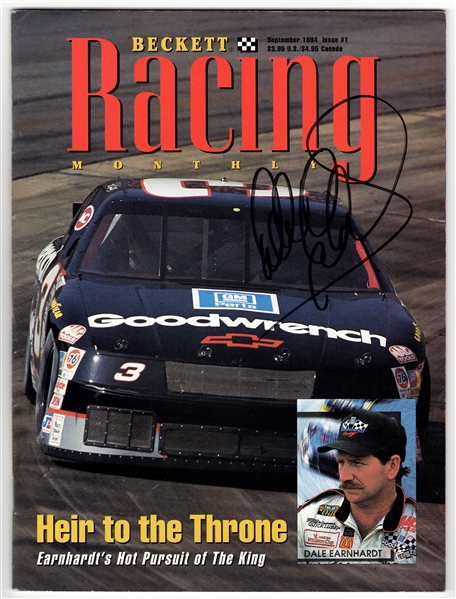 Dale Earnhardt Sr. & Jeff Gordan Signed Beckett Racing Monthly Magazine - Issue # 1 September 1994 (PSA/DNA LOA)