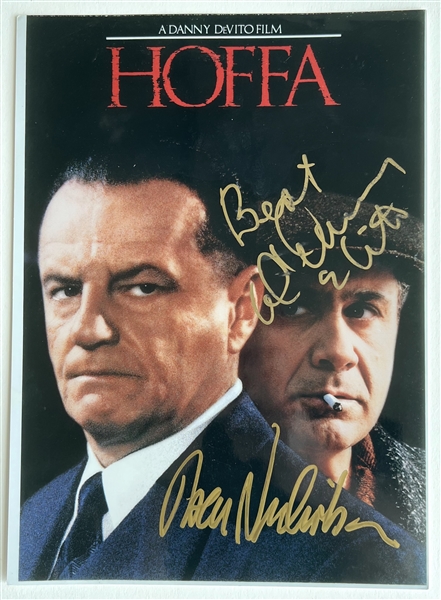 Hoffa: Nicholson & DeVito In-Person Signed 8.5” x 11” Photo (JSA Authentication)