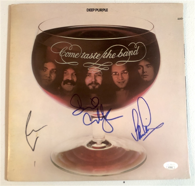 Deep Purple “Come Taste The Band” Group Signed Album Record (3 Sigs) (JSA Authentication)  