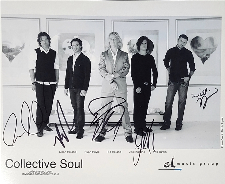 Collective Soul Group Signed 10” x 8” Photo (5 Sigs) (Third Party Guaranteed)