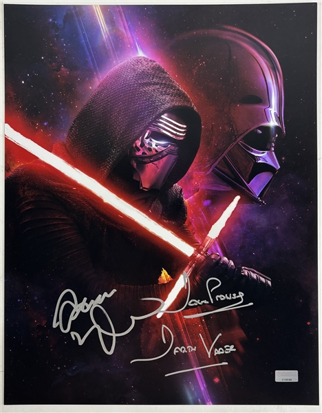 Star Wars: Adam Driver & David Prowse Signed 11" x 14" Photo (Celebrity Authentics)