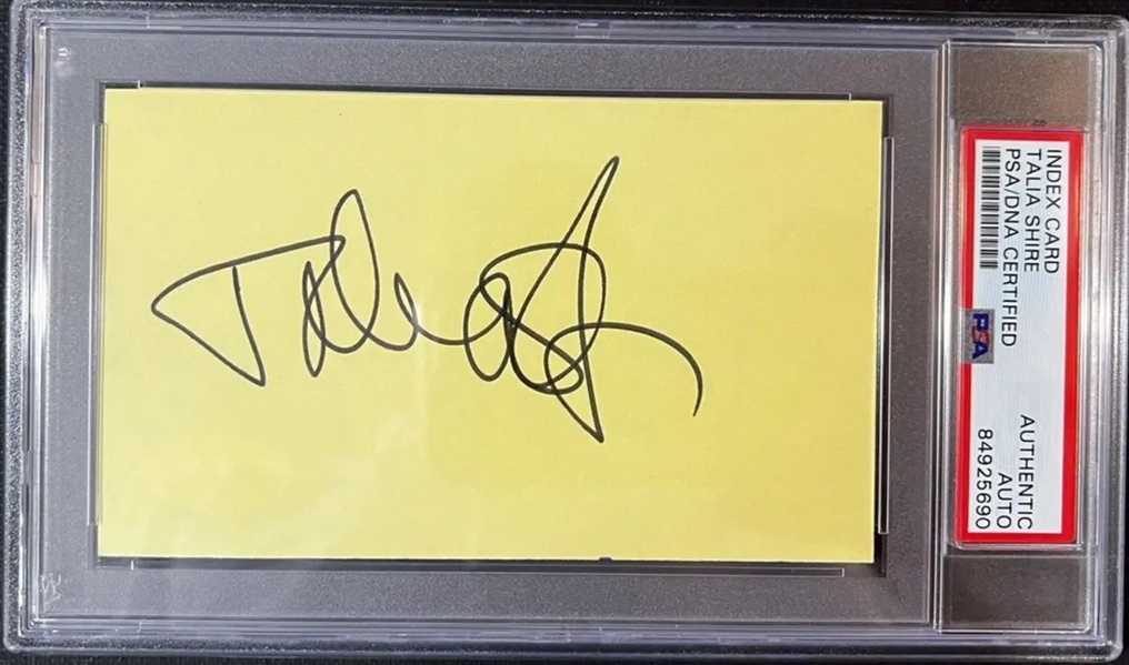 Rocky: Talia Shire Signed 3" x 5" Page (PSA/DNA Encapsulated)(JSA COA)