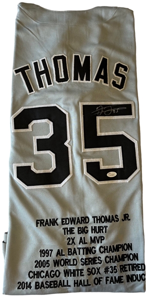 Frank Thomas Signed Chicago White Sox Stat Jersey (JSA COA)