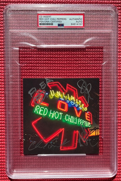 Red Hot Chili Peppers Group Signed "Unlimited Love" CD Insert (PSA/DNA Encapsulated)