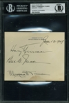 Harry S., Bess, & Margaret Truman Signed 4.25" x 5.25" 1947 US Embassy Card (Beckett/BAS Encapsulated)