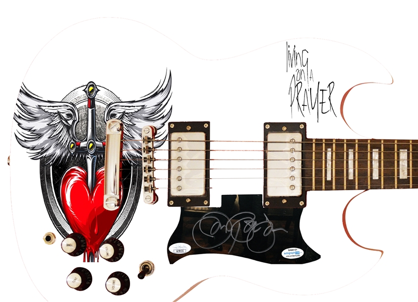Jon Bon Jovi Signed Custom "Livin On A Prayer" Graphic Guitar (JSA)(ACOA)