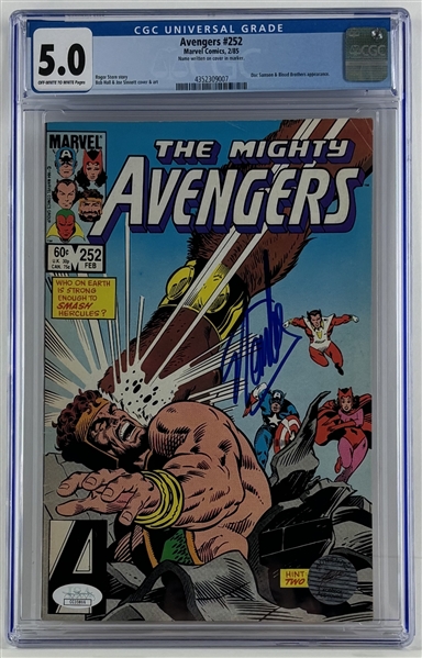 Stan Lee Signed Marvel "The Mighty Avengers" Comic #252 (CGC 5.0)(CGC Encapsulated)(JSA)
