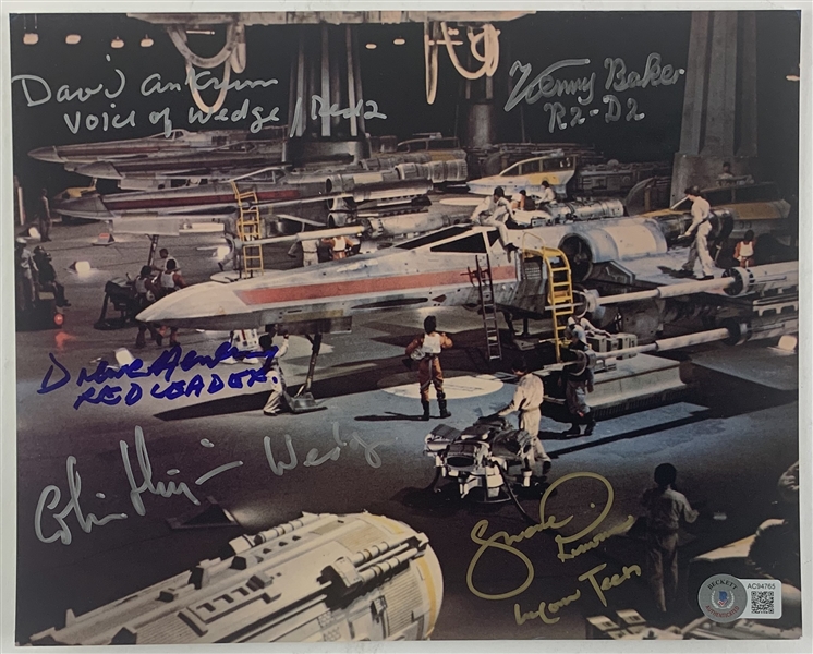 Star Wars: Multi-Signed 8" x 10" Rebel Hangar Photo (5 Sigs)(Beckett/BAS LOA)