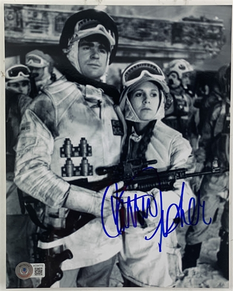 Star Wars: Carrie Fisher Signed 8" x 10" Empire Strikes Back Photo (Beckett/BAS LOA)