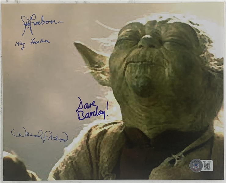 Yodas Creators Multi-Signed 8" x 10" Star Wars Photo w/ Barclay, Freeborns, & Froud! (Beckett/BAS)