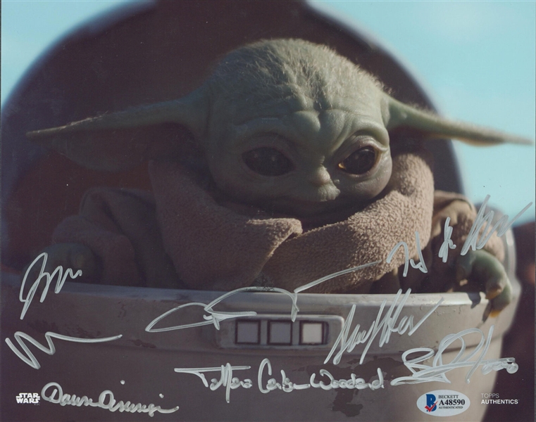 The Mandalorian: Baby Yoda Cast Signed 8" x 10" Color Photo (Beckett/BAS LOA)