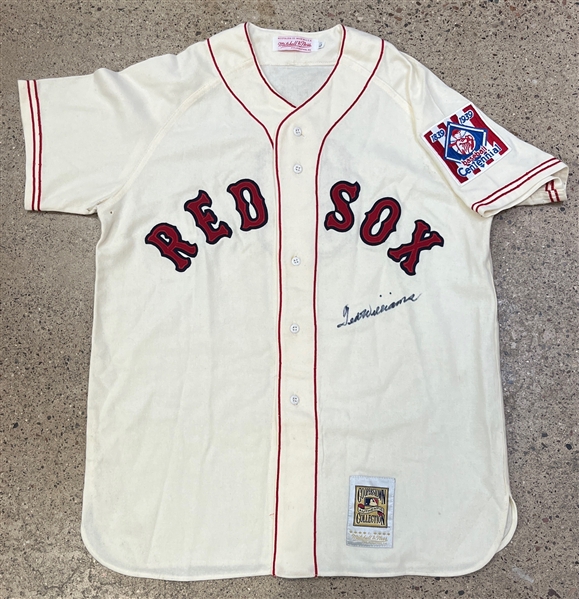 Ted Williams Signed Mitchell & Ness Red Sox Jersey (PSA/DNA LOA)