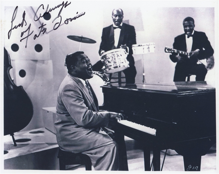 Fats Domino Signed 8" x 10" B&W Photo (Epperson/REAL)