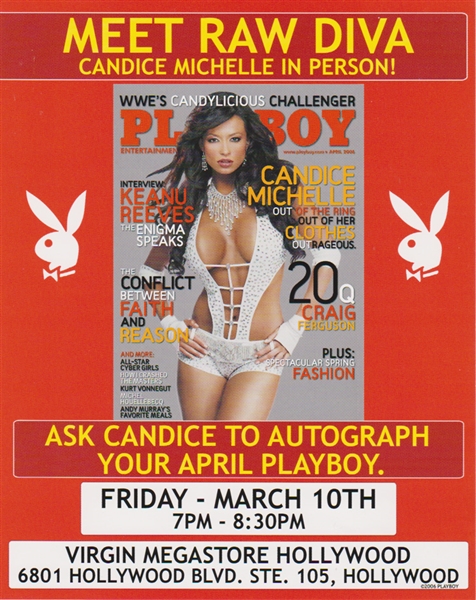 WWE Candice Michelle Signed Playboy Magazine (Third Party Guarantee)