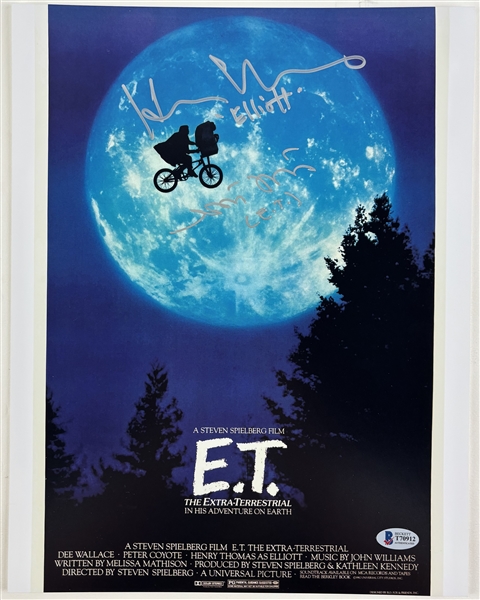 E.T: Henry Thomas & Matthew Demeritt Signed 11" x 14" Photo (Beckett/BAS)
