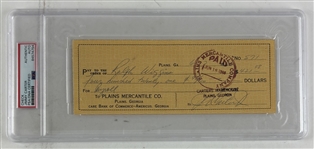 President Jimmy Carter Signed Personal Check (PSA/DNA Encapsulated)