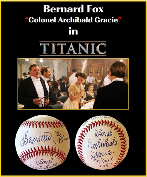 Bernard Fox Signed Official A.L. Baseball with Titanic Inscription! (Third Party Guarantee) 