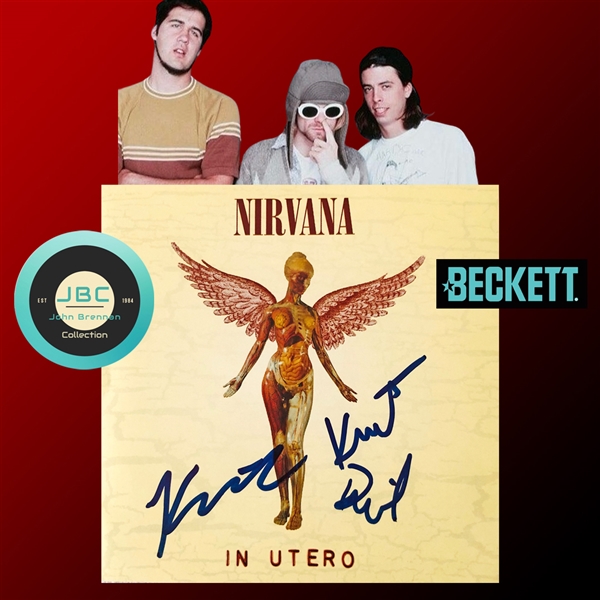 Nirvana Rare & Desirable Signed "In Utero" CD Booklet (Beckett/BAS LOA)(ex. John Brennan Collection)