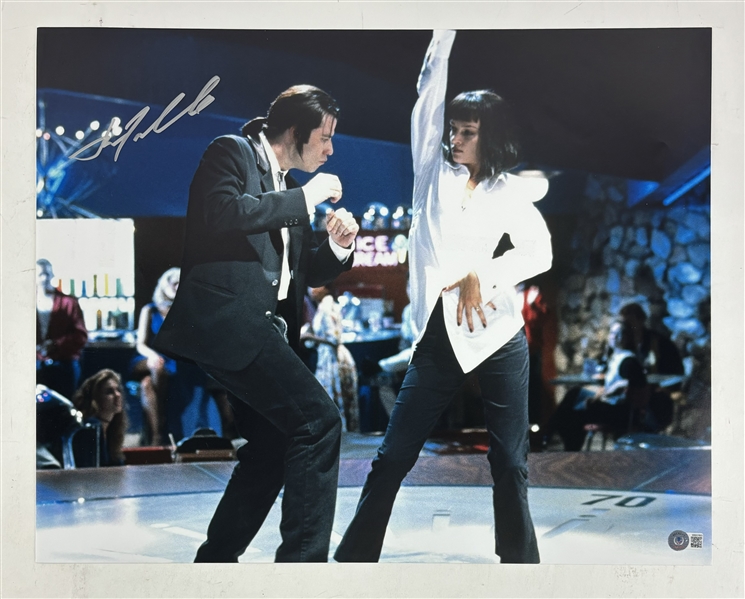 John Travolta Signed 16" x 20" Color Photo from Famed Dance Scene in "Pulp Fiction" (Beckett/BAS)