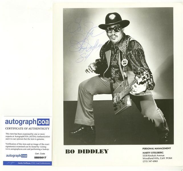 Bo Diddley Signed Vintage 8" x 10" Photo (ACOA)