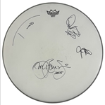 Bon Jovi Group Signed 19" 2005 Tour Used Drumhead w/ 4 Sigs! (ACOA LOA)