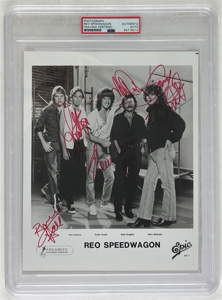 REO Speedwagon: RARE Group Signed 8" x 10" Early Epic Promo Photo w/ 5 Sigs! (PSA/DNA Encapsulated)