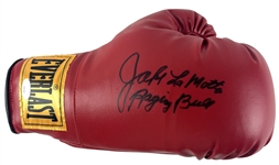 Jake Lamotta Signed "Raging Bull" Red Everlast Boxing Glove (JSA sTICKER)