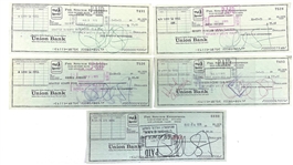 Lot of 5: Phil Spector Signed Bank Checks (Third Party Guarantee)