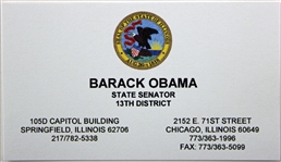 Barack Obama Original 2" x 3.5 State Senator Business Card