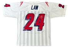 Ty Law Signed White Mitchell & Ness Patriots Jersey (Third Party Guaranteed)