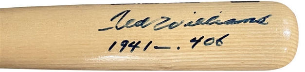 Ted Williams Signed & Inscribed H&B Baseball Bat (Beckett/BAS LOA)