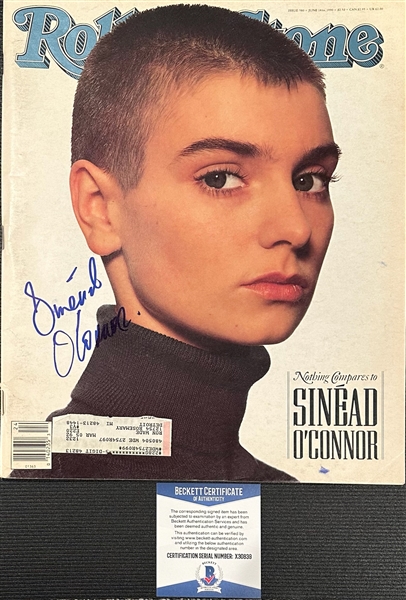 Sinead O Connor Rare Signed June 1990 Rolling Stone Magazine (Beckett/BAS)