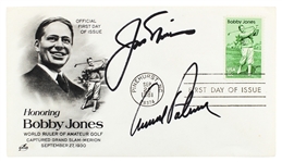 Golf Icons: Jack Nicklaus & Arnold Palmer Signed Bobby Jones Commemorative First Day Cover (PSA/DNA LOA)