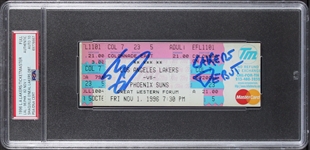 Shaquille O Neal Signed & Inscribed Ticket to 1996 Debut Game with Lakers :: PSA/DNA GEM MINT 10 Auto!