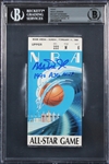 Magic Johnson Signed 1990 All-Star Game Ticket Stub with "1990 ASG MVP" Insc. - Beckett/BAS GEM MT 10 Auto!