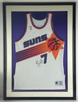 Kevin Johnson Signed Phoenix Suns Champion Jersey in Framed Display (Third Party Guaranteed)