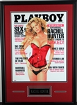 Rachel Hunter Signed 17" x 20" Playboy Photo in Framed Display w/ Photo Evidence (PSA/DNA)