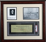 Orville Wright Signed Check w/ NM-MT 8 Auto in Framed Aviation Display (PSA/DNA Encapsulated)