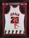 Michael Jordan Signed Bulls Jersey with Incredible One-of-a-Kind Hand Painted Artwork (UDA)