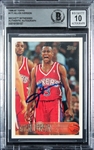 Allen Iverson Signed 1996-97 Topps RC with GEM MINT 10 Autograph (Beckett/BAS Encapsulated)