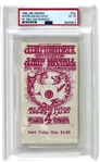 Original 1968 Jimi Hendrix Concert Ticket @ Winterland Ballroom (PSA/DNA Encapsulated)