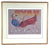 Nolan Ryan Signed "Ryans Roundup" Jackie Newcomer Print w/ Signing Photo (Third Party Guarantee and Sierra Sun LOA)